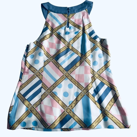 Vineyard Vines for Kentucky Derby Silk Halter Neck Sleeveless Top Size 8 - Picture 2 of 8